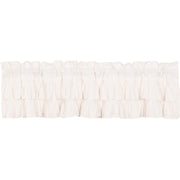 Simple Life Flax Antique White Ruffled Valance 16x72