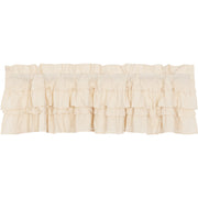 Muslin Ruffled Unbleached Natural Valance 16x60