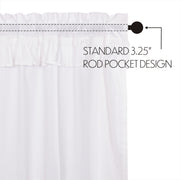 Muslin Ruffled Bleached White Valance 16x60