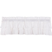 Muslin Ruffled Bleached White Valance 16x60