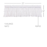 Muslin Ruffled Bleached White Valance 16x72