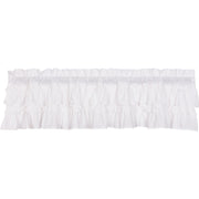 Muslin Ruffled Bleached White Valance 16x72