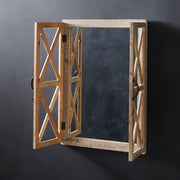 Window Shutter Mirror with Distressed Wood Frame