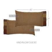 Cedar Ridge King Pillow Case with Block Border Set of 2 21x40