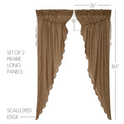 Cedar Ridge Prairie Long Panel Scalloped Set of 2 84x36x18