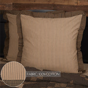 Farmhouse Star Ticking Stripe Fabric Euro Sham 26x26