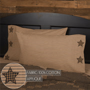 Farmhouse Star Standard Pillow Case w/Applique Star Set of 2 21x30