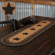 Farmhouse Jute Runner Stencil Stars 13x48