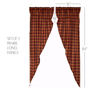 Heritage Farms Primitive Check Prairie Long Panel Set of 2 84x36x18