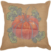 Jute Burlap Natural Harvest Garden Pumpkin Pillow 12x12