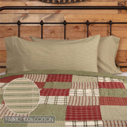 Prairie Winds Green Ticking Stripe King Pillow Case Set of 2 21x40