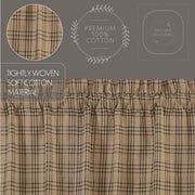 Sawyer Mill Charcoal Plaid Prairie Long Panel Curtain Set of 2 84x36x18