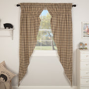 Sawyer Mill Charcoal Plaid Prairie Long Panel Curtain Set of 2 84x36x18