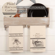 Sawyer Mill Charcoal Plow & Corn Muslin Unbleached Natural Tea Towel Set of 2 19x28