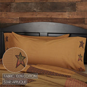 Stratton King Pillow Case w/Applique Star Set of 2 21x40