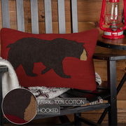 Wyatt Bear Hooked Pillow 14x22