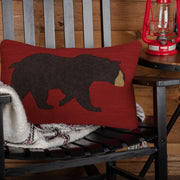 Wyatt Bear Hooked Pillow 14x22