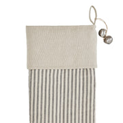 Sawyer Mill Charcoal Ticking Stripe Stocking 12x20