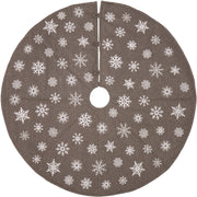 Snowflake Burlap Grey Tree Skirt 48