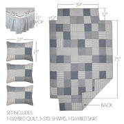 Sawyer Mill Blue 5pc Daybed Quilt Set (1 Quilt, 1 Bed Skirt, 3 Standard Shams)