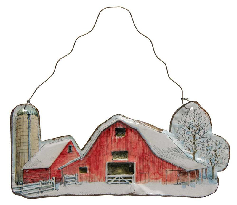 Winter Farm Scene Ornament