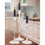 Distressed White Candle Holder - 11.75"