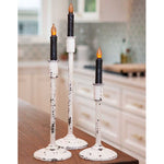 Distressed White Candle Holder - 11.75"