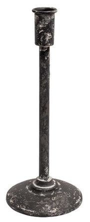 Distressed Black Candle Holder - 11.75"