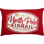 North Pole Airmail Pillow 14x22