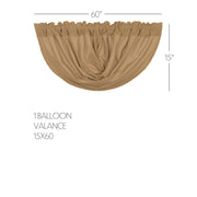 Burlap Natural Balloon Valance 15x60