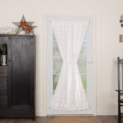 White Ruffled Sheer Petticoat Door Panel 72x40