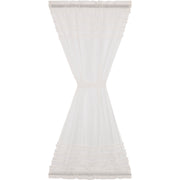 White Ruffled Sheer Petticoat Door Panel 72x40