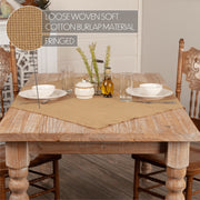 Burlap Natural Table Topper Fringed 40x40