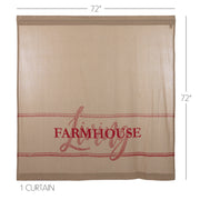 Sawyer Mill Red Farmhouse Living Shower Curtain 72x72