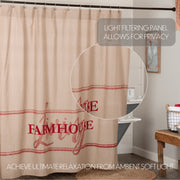 Sawyer Mill Red Farmhouse Living Shower Curtain 72x72