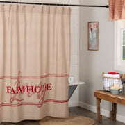 Sawyer Mill Red Farmhouse Living Shower Curtain 72x72