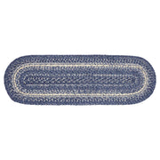 Great Falls Blue Jute Stair Tread Oval Latex 8.5x27