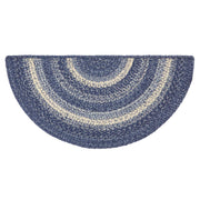 Great Falls Blue Jute Rug Half Circle w/ Pad 16.5x33