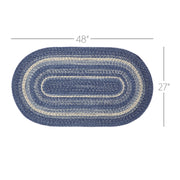 Great Falls Blue Jute Rug Oval w/ Pad 27x48