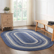 Great Falls Blue Jute Rug Oval w/ Pad 60x96