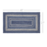 Great Falls Blue Jute Rug Rect w/ Pad 27x48