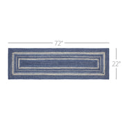 Great Falls Blue Jute Rug/Runner Rect w/ Pad 22x72