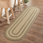 Cobblestone Jute Rug/Runner Oval w/ Pad 22x72