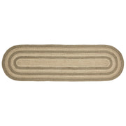 Cobblestone Jute Rug/Runner Oval w/ Pad 22x72