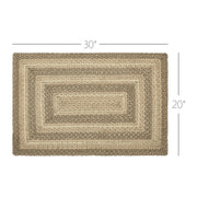 Cobblestone Jute Rug Rect w/ Pad 20x30