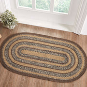 Espresso Jute Rug Oval w/ Pad 27x48