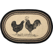 Sawyer Mill Charcoal Poultry Jute Rug Oval w/ Pad 20x30