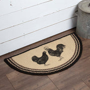 Sawyer Mill Charcoal Poultry Jute Rug Half Circle w/ Pad 16.5x33