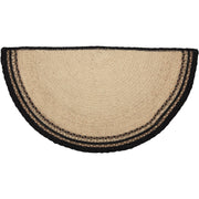 Sawyer Mill Charcoal Poultry Jute Rug Half Circle w/ Pad 16.5x33