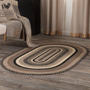 Sawyer Mill Charcoal Creme Jute Rug Oval w/ Pad 48x72